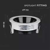 Kép 8/10 - V-TAC GU10 LED spotlámpa keret, fehér+fekete billenthető lámpatest - SKU 3153