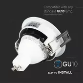 Kép 10/10 - V-TAC GU10 LED spotlámpa keret, fehér+fekete billenthető lámpatest - SKU 3153