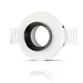 Kép 1/7 - V-TAC GU10 LED spotlámpa keret, fehér+fekete fix lámpatest - SKU 3145