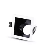 Kép 1/7 - V-TAC GU10 LED spotlámpa keret, fehér+fekete fix lámpatest - SKU 3165