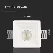 Kép 5/7 - V-TAC GU10 LED spotlámpa keret, fehér fix lámpatest - SKU 3151