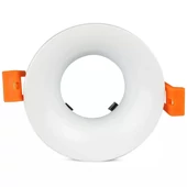 V-TAC GU10 LED spotlámpa keret, fehér fix lámpatest - SKU 3169