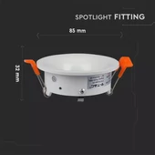 V-TAC GU10 LED spotlámpa keret, fehér fix lámpatest - SKU 3169
