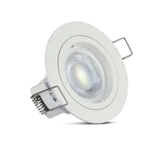 V-TAC GU10 LED spotlámpa keret, fehér fix lámpatest - SKU 3642