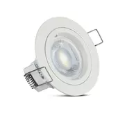 Kép 3/11 - V-TAC GU10 LED spotlámpa keret, fehér fix lámpatest - SKU 3642