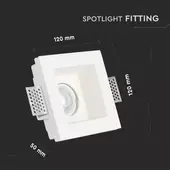 Kép 8/10 - V-TAC GU10 LED spotlámpa keret, fehér fix lámpatest - SKU 3649