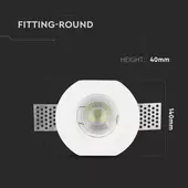 Kép 6/8 - V-TAC GU10 LED spotlámpa keret, fehér fix lámpatest - SKU 3650
