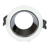 V-TAC GU10 LED spotlámpa keret, fehér+króm billenthető lámpatest - SKU 3156