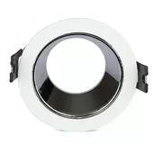 Kép 4/11 - V-TAC GU10 LED spotlámpa keret, fehér+króm billenthető lámpatest - SKU 3156