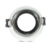 V-TAC GU10 LED spotlámpa keret, fehér+króm billenthető lámpatest - SKU 3156
