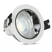 V-TAC GU10 LED spotlámpa keret, fehér+króm billenthető lámpatest - SKU 3156