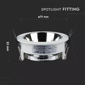 V-TAC GU10 LED spotlámpa keret, fehér+króm billenthető lámpatest - SKU 3156