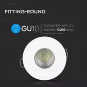 Kép 7/8 - V-TAC GU10 LED spotlámpa keret, fehér+króm billenthető lámpatest - SKU 3160