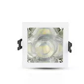 Kép 2/8 - V-TAC GU10 LED spotlámpa keret, fehér+króm fix lámpatest - SKU 3168