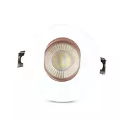Kép 2/8 - V-TAC GU10 LED spotlámpa keret, fehér+rózsaarany billenthető lámpatest - SKU 3163