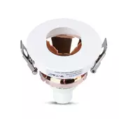 Kép 3/8 - V-TAC GU10 LED spotlámpa keret, fehér+rózsaarany billenthető lámpatest - SKU 3163