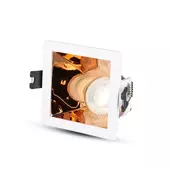 Kép 1/8 - V-TAC GU10 LED spotlámpa keret, fehér+rózsaarany fix lámpatest - SKU 3167