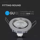 Kép 8/9 - V-TAC GU10 LED spotlámpa keret, króm billenthető lámpatest - SKU 3589