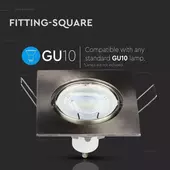 Kép 8/9 - V-TAC GU10 LED spotlámpa keret, matt króm billenthető lámpatest - SKU 3591