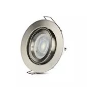 Kép 4/8 - V-TAC GU10 LED spotlámpa keret, matt króm billenthető lámpatest - SKU 3646