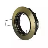 Kép 1/11 - V-TAC GU10 LED spotlámpa keret, sárgaréz billenthető lámpatest - SKU 8579