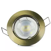 Kép 3/11 - V-TAC GU10 LED spotlámpa keret, sárgaréz billenthető lámpatest - SKU 8579