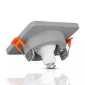 Kép 2/7 - V-TAC GU10 LED spotlámpa keret, szürke+króm fix lámpatest - SKU 3120