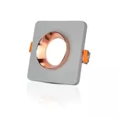 Kép 1/7 - V-TAC GU10 LED spotlámpa keret, szürke+rózsaarany fix lámpatest - SKU 3118