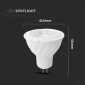 V-TAC GU5.3-MR16 LED spot égő 6.5W meleg fehér 38° - SKU 207