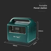 V-TAC hordozható áramfejlesztő, max. 300W terheléshez, Napelemes töltési lehetőséggel - SKU 11441
