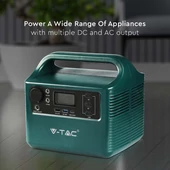 V-TAC hordozható áramfejlesztő, max. 300W terheléshez, Napelemes töltési lehetőséggel - SKU 11441