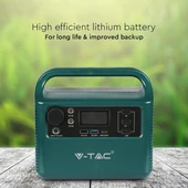 V-TAC hordozható áramfejlesztő, max. 300W terheléshez, Napelemes töltési lehetőséggel - SKU 11441