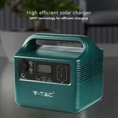 V-TAC hordozható áramfejlesztő, max. 300W terheléshez, Napelemes töltési lehetőséggel - SKU 11441