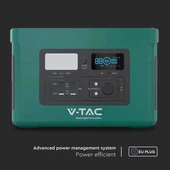V-TAC hordozható töltőállomás 1000W, napelemes töltési lehetőséggel, EU dugaljjal - SKU 11627