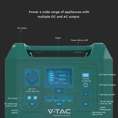 V-TAC hordozható töltőállomás 300W, napelemes töltési lehetőséggel, EU dugaljjal - SKU 11625