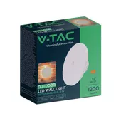 Kép 1/8 - V-TAC indirekt világítású 12W kültéri, kerek fehér LED lámpa. változtatható CCT-vel - SKU 7854
