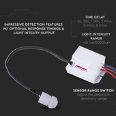 V-TAC infravörös mozgásérzékelő 120°/360°, fehér - SKU 5082