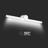 V-TAC IP65 fali 10W tükör- és képvilágítás, fehér házzal, természetes fehér, 150 Lm/W - SKU 405821