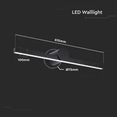 V-TAC IP65 fali 10W tükör- és képvilágítás, fekete házzal, természetes fehér, 150 Lm/W - SKU 405841