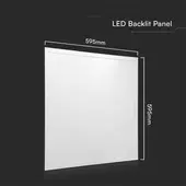 Kép 2/8 - V-TAC IP65 süllyeszthető LED panel természetes fehér 36W 60 x 60cm, 120 Lm/W, Back-Lit- SKU 23456