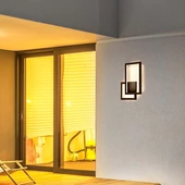 V-TAC kettős négyszög 20W Corten barna fali lámpa, IP20, meleg fehér, 120 Lm/W - SKU 6840