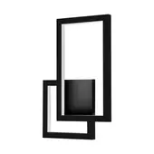 Kép 1/7 - V-TAC kettős négyszög 20W fekete fali lámpa, IP20, meleg fehér, 120 Lm/W - SKU 6842