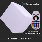 V-TAC kocka alakú RGB színváltós akkus LED dekoráció - SKU 40241