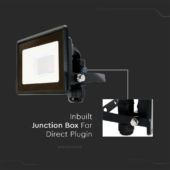 Kép 5/13 - V-TAC kötödobozos LED reflektor 10W meleg fehér, fekete házzal - SKU 20304