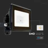 Kép 3/13 - V-TAC kötödobozos LED reflektor 10W természetes fehér, fekete házzal - SKU 20305