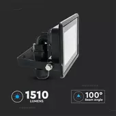 Kép 9/13 - V-TAC kötödobozos LED reflektor 20W hideg fehér, fekete házzal - SKU 20309