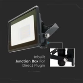 V-TAC kötödobozos LED reflektor 20W természetes fehér, fekete házzal - SKU 20308