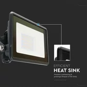 V-TAC kötödobozos LED reflektor 20W természetes fehér, fekete házzal - SKU 20308