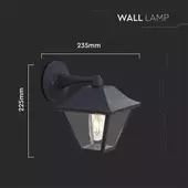 Kép 2/9 - V-TAC kültéri fali lámpa, fekete, E27 foglalattal - SKU 8686