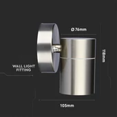V-TAC kültéri, fali lámpa, GU10 foglalattal - SKU 7506